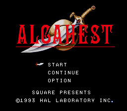 Alcahest (Japan) Title Screen